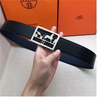 Hermes Carriage reversible Belt 32/38 mm Togo Navy High