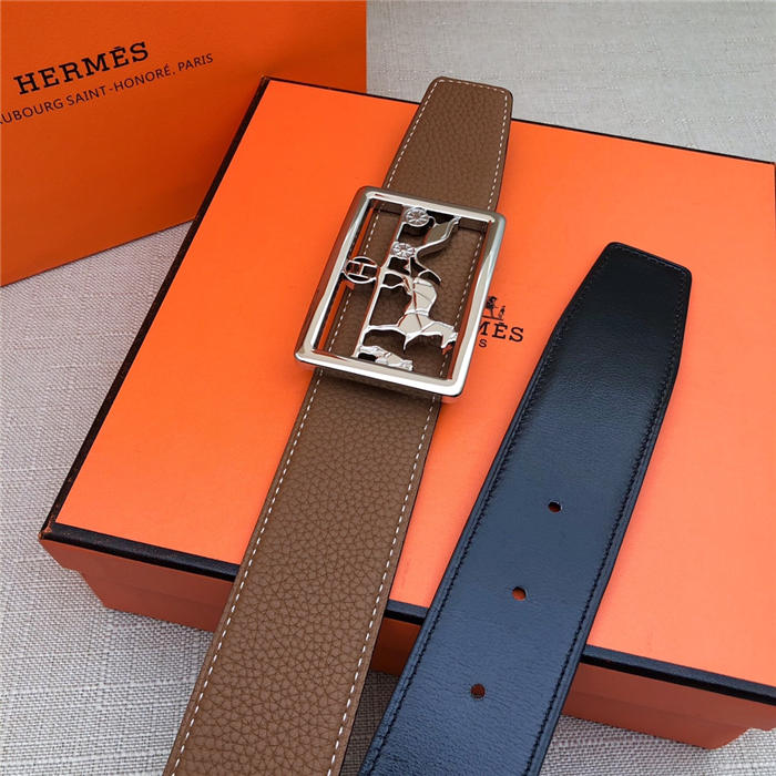 Hermes Carriage reversible Belt 32/38 mm Togo Camel High