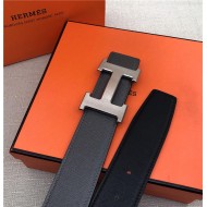 Hermes H belt buckle & reversible strap 38 mm Epsom Dark Grey High