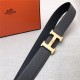 Hermes H belt buckle & reversible strap 38 mm Epsom Dark Grey High