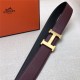 Hermes H belt buckle & reversible strap 38 mm Epsom Burgundy High