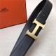 Hermes H belt buckle & reversible strap 38 mm Epsom Black High