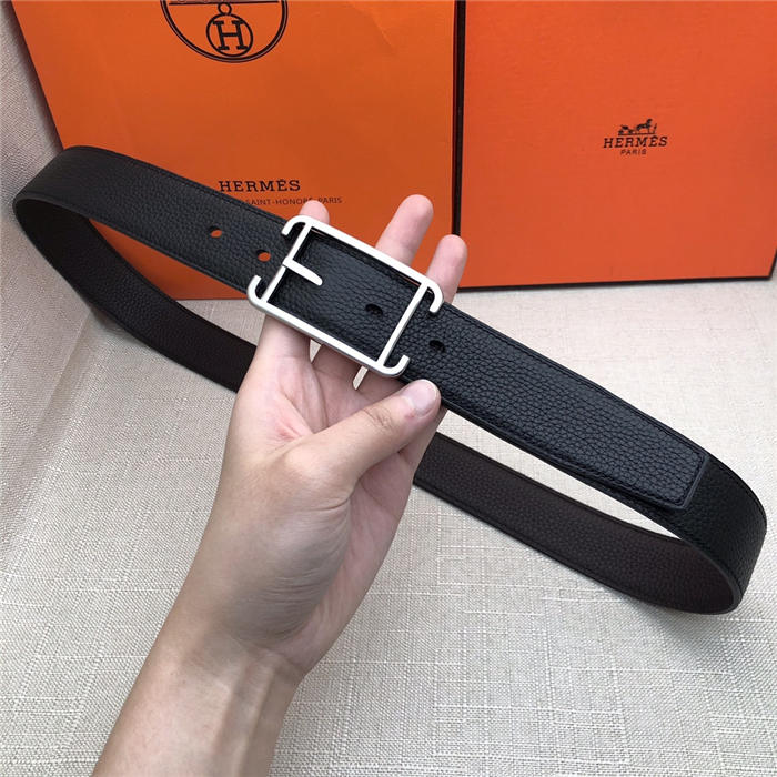 Hermes Society 32 reversible belt Togo Black/Coffee High