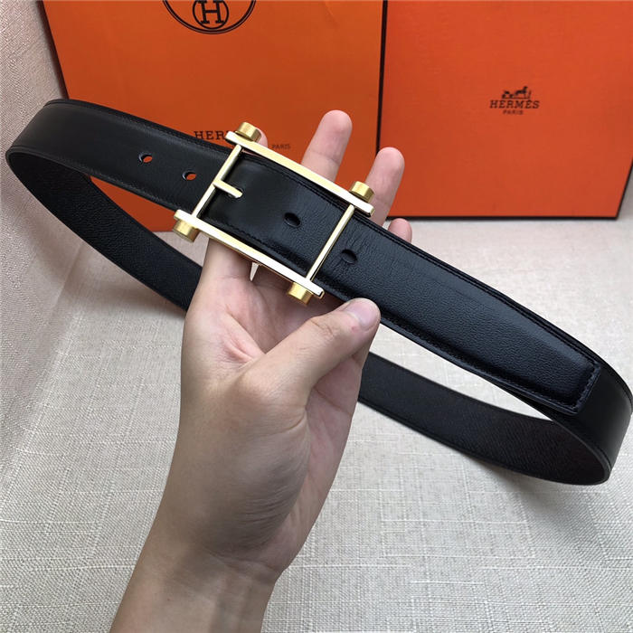 Hermes Reversible belt 32 mm Epsom Black High