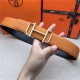 Hermes Royal belt buckle & Reversible leather strap 32 mm Togo Orange High