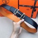 Hermes Royal belt buckle & Reversible leather strap 32 mm Togo Orange High