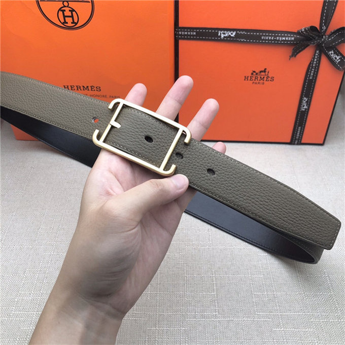 Hermes Society 32 reversible belt Togo Grey High