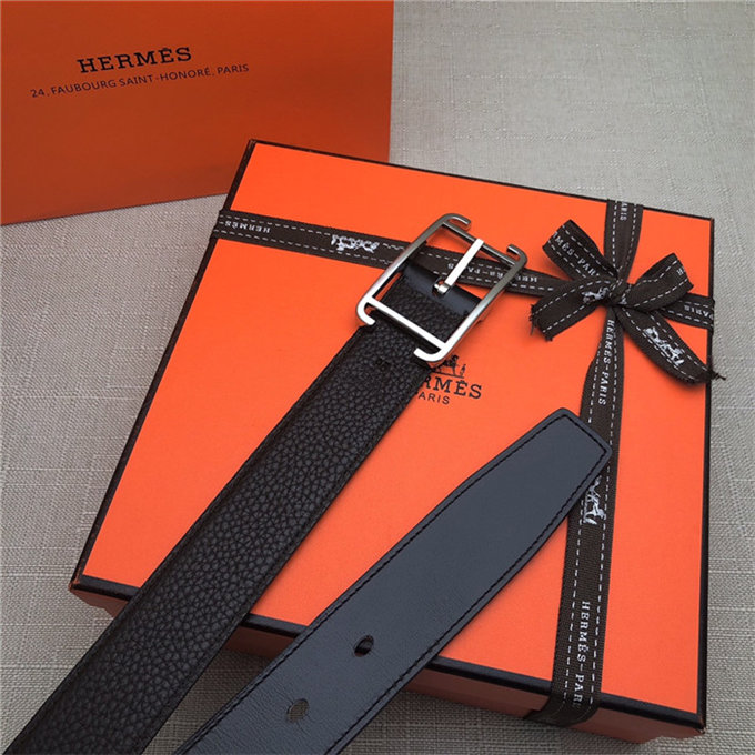 Hermes Society 32 reversible belt Togo Coffee High