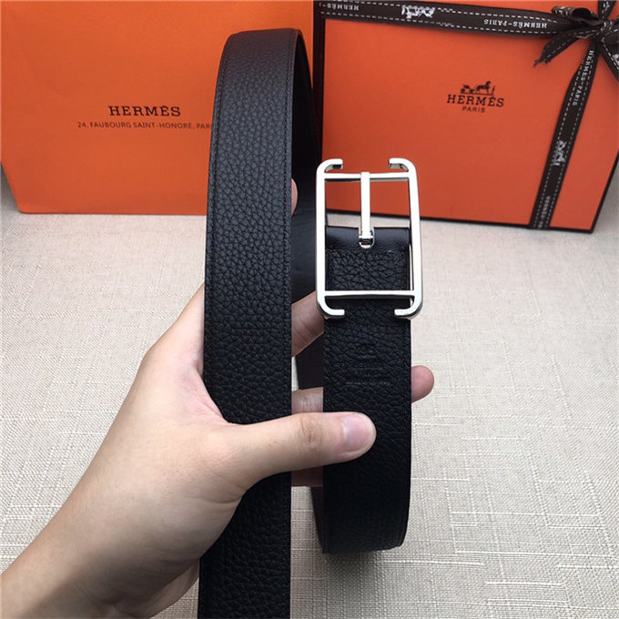 Hermes Society 32 reversible belt Togo Black High