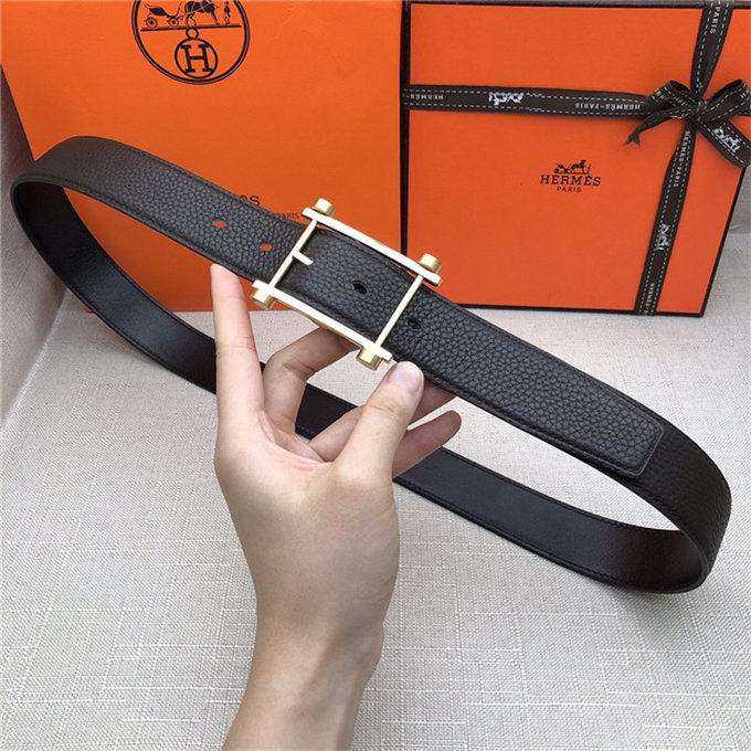 Hermes Reversible belt 32 mm Togo Coffee High