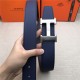 Hermes H belt buckle & reversible strap 32/38 mm Epsom Navy/Black High