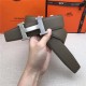 Hermes H belt buckle & reversible strap 32/38 mm Epsom Grey/Black High