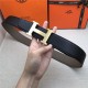 Hermes H belt buckle & reversible strap 32/38 mm Epsom Grey/Black High