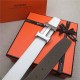 Hermes H belt buckle & reversible strap 32/38 mm Epsom White/Grey High