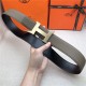 Hermes Constance belt buckle & Reversible leather strap 32/38 mm Togo Grey Brass-Metal High