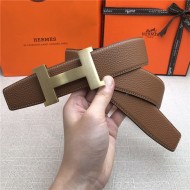 Hermes Constance belt buckle & Reversible leather strap 32/38 mm Togo Camel Brass-Metal High