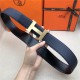 Hermes Constance belt buckle & Reversible leather strap 32/38 mm Togo Navy Brass-Metal High