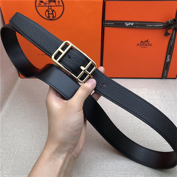 Hermes Cape Code 32 reversible belt Togo Black High