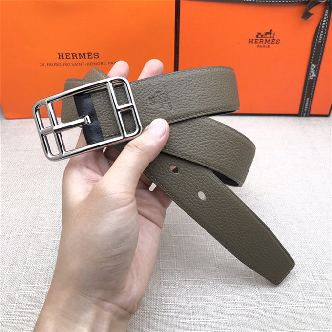 Hermes Cape Code 32 reversible belt Togo Grey High