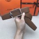 Hermes Oscar belt buckle & Reversible leather strap 32/38 mm Togo Camel High