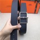 Hermes Batonnet belt buckle & Reversible leather strap 32/38 mm Togo Navy High