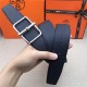 Hermes Batonnet belt buckle & Reversible leather strap 32/38 mm Togo Navy High