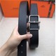 Hermes Batonnet belt buckle & Reversible leather strap 32/38 mm Togo Black High