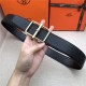 Hermes Batonnet belt buckle & Reversible leather strap 32/38 mm Togo Black High