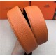 Hermes Batonnet belt buckle & Reversible leather strap 32/38 mm Togo Orange High