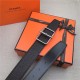 Hermes Batonnet belt buckle & Reversible leather strap 32/38 mm Togo Coffee High