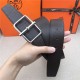 Hermes Batonnet belt buckle & Reversible leather strap 32/38 mm Togo Coffee High