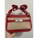 Hermes Jypsiere Mini Swift Leather WAX Red Silver-Metal High