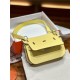 Hermes Jypsiere Mini Swift Leather WAX Yellow Silver/Gold-Metal High