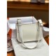 Hermes Jypsiere Mini Swift Leather WAX White Silver/Gold-Metal High