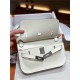 Hermes Jypsiere Mini Swift Leather WAX White Silver/Gold-Metal High