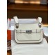 Hermes Jypsiere Mini Swift Leather WAX White Silver/Gold-Metal High