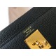 Hermes Kelly 25/28cm Retourne Bag Togo Leather In Black WAX High