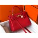 Hermes Kelly 25/28cm Retourne Bag Togo Leather In Red WAX High