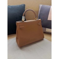 Hermes Kelly 25/28cm Retourne Bag Calfskin In Camel High