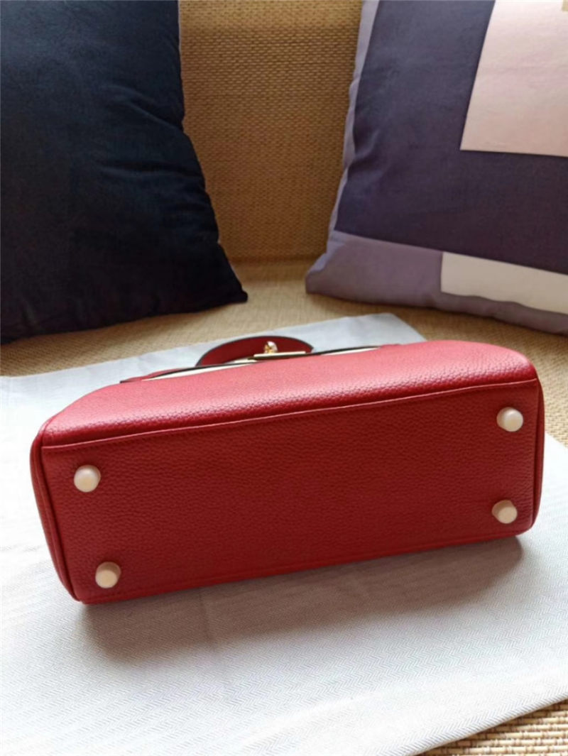 Hermes Kelly 25/28cm Retourne Bag Calfskin In Red High