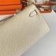 Hermes Kelly Cut Clutch Epsom Silver/Gold Metal WAX High