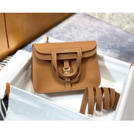 Hermes Halzan 22/25cm Bag Clemence Leather WAX In Gold High