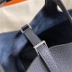 Hermes Picotin Lock 18/22 Bag Togo Leather In Bleu Nuit-Silver WAX High