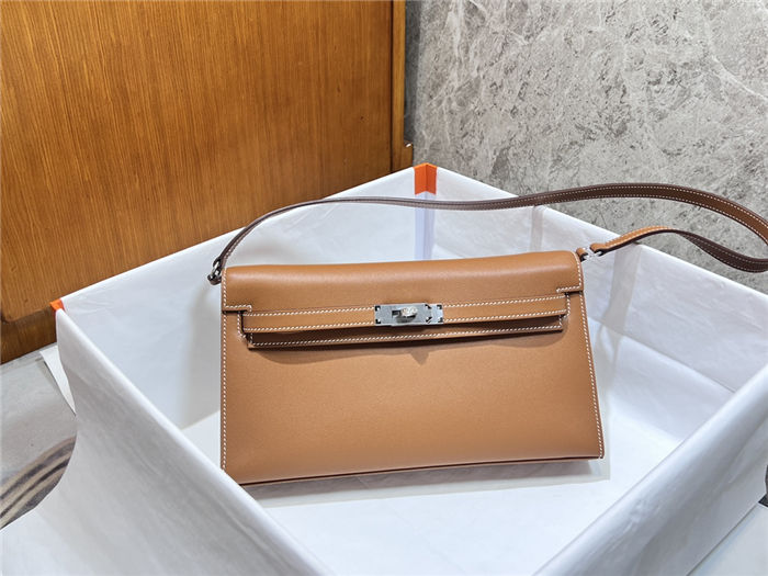 Hermes Kelly Elan 28cm Madame Leather Gold Silver-Metal WAX High