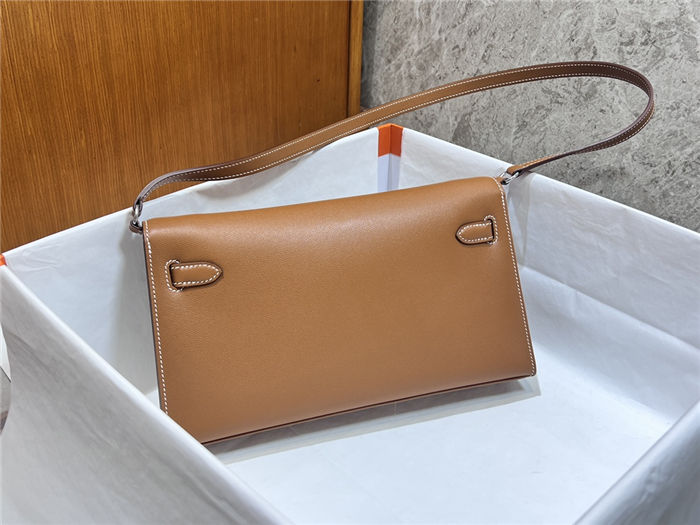 Hermes Kelly Elan 28cm Madame Leather Gold Silver-Metal WAX High