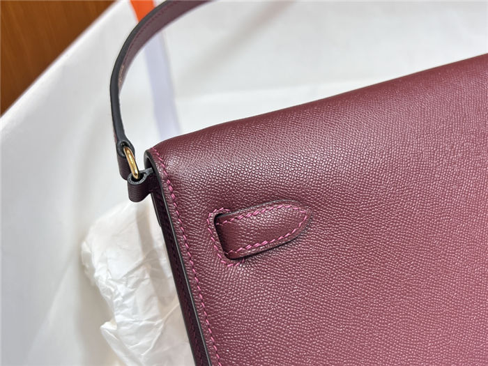 Hermes Kelly Elan 28cm Madame Leather Bordeaux Gold-Metal WAX High