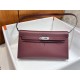 Hermes Kelly Elan 28cm Madame Leather Bordeaux Silver-Metal WAX High