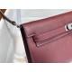 Hermes Kelly Elan 28cm Madame Leather Bordeaux Silver-Metal WAX High