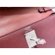 Hermes Kelly Elan 28cm Madame Leather Bordeaux Silver-Metal WAX High