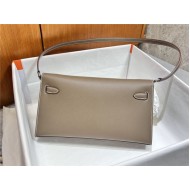 Hermes Kelly Elan 28cm Madame Leather Trench Silver-Metal WAX High